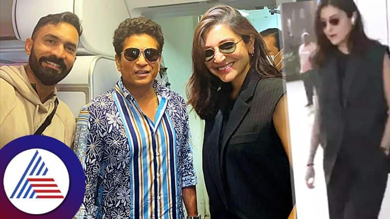 INDIA VS PAKISTAN 2023  ANUSHKA SHARMAS PHOTO WITH CRICKET LEGEND SACHIN TENDULKAR