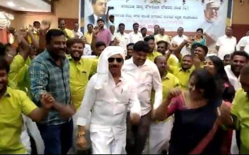 Magadi MLA HC Balakrishna who danced with civil servants gvd