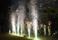 people burst crackers in lucknow on india win in india pakistan cricket match zkamn