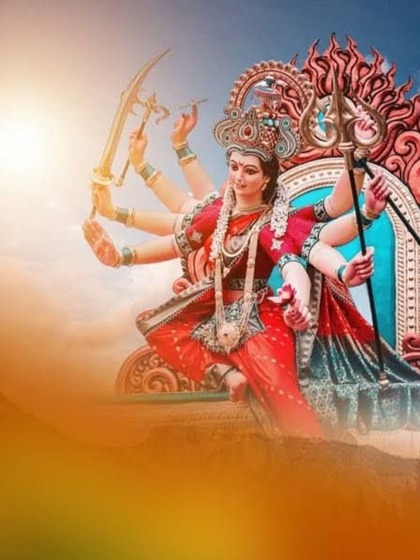 <p>देवी मां के कदम आपके घर आएं,आप के घर में खुशियां आए। हर संकट से मुक्ति मिले। <br />
Happy Navratri 2023 !</p>
