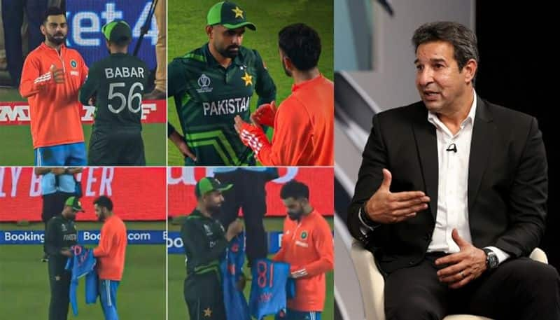 Virat Kohli gave two Team India shirts to Babar Azam  Wasim Akram Rips Into Pakistan Captain kvn