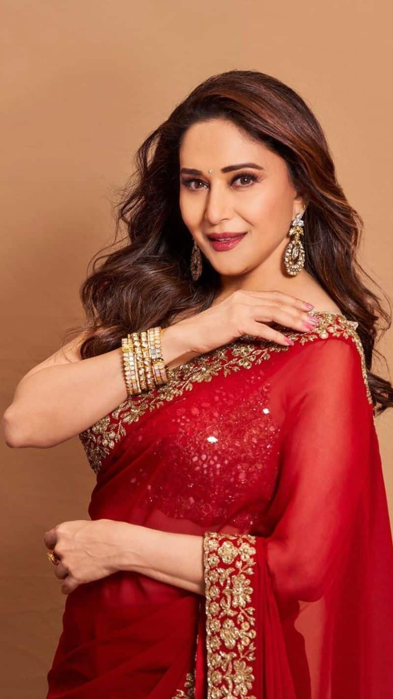 Karwa Chauth 2023 wear madhuri dixit stylish saree and lehenga kxa 