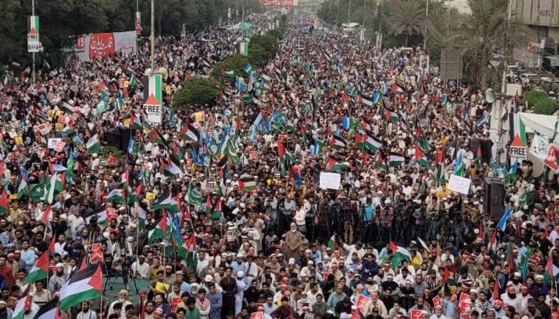 Free Palestine call erupts in Karachi amid Israel-Hamas war; protesters seek to join Gaza frontline (WATCH) snt