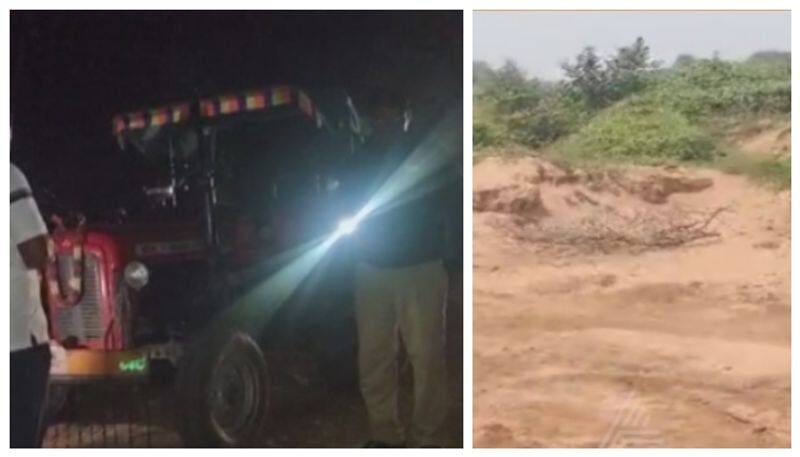 Tahsildar raid on sand mafia in tumakuru nbn