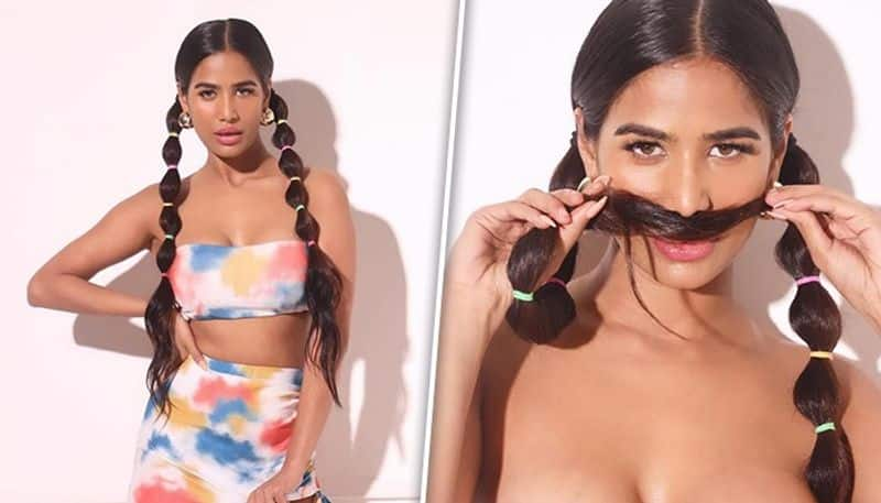 Poonam Pandey bold photos: Actress flaunts cleavage in colourful strapless bikini; see sizzling pictures vma