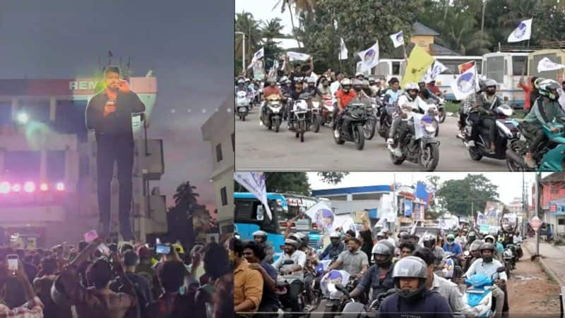 Vijay fans bike rally for leo ticket booking in kerala viral video gan