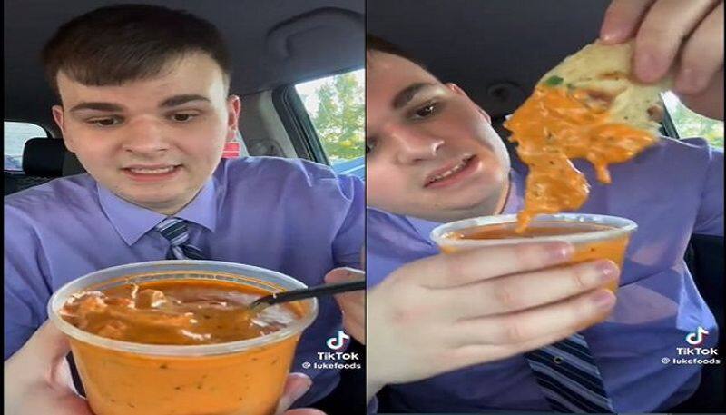 US man tries butter chicken, naan for the first time, Video goes Viral - bsb