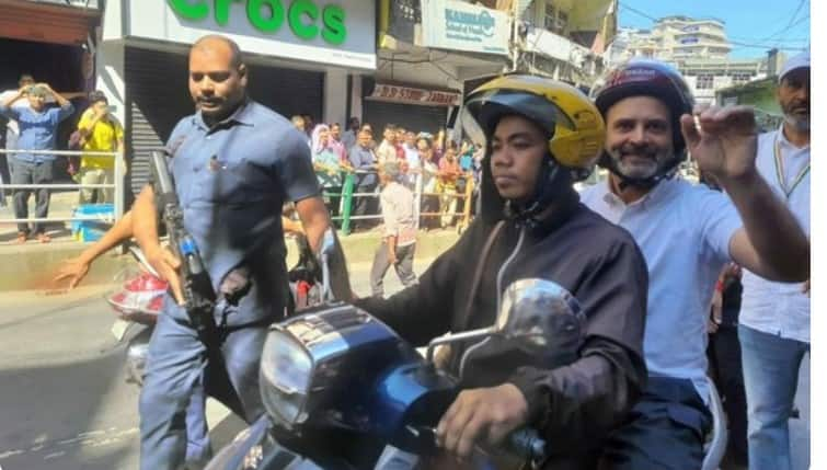 Rahul Gandhi toured Mizoram on a scooter, viral video - bsb