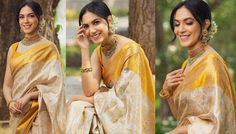 Ritu Varma attracts in beautiful Silk Saree NSK