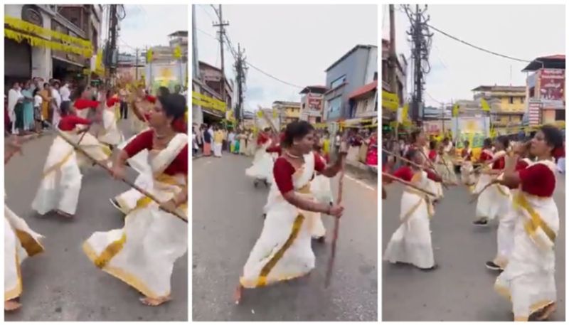 Kerala Style Dandiya Dance shared by Shashi Tharoors Goes Viral bkg