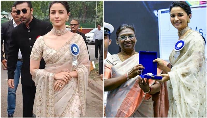 alia bhatt reched to receive national award by wearing her wedding saree hyp