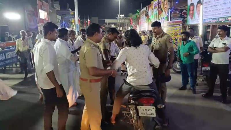 aiadmk cadres slabs drunken man in tirupattur vel