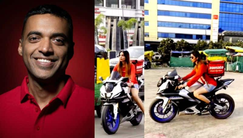 Woman rides bike dressed as Zomato delivery agent, CEO Deepinder Goyal responds APK 