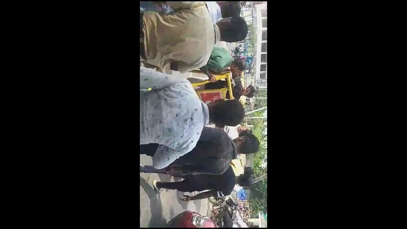 police officers beat young man who ride a bike with over speed in puducherry vel