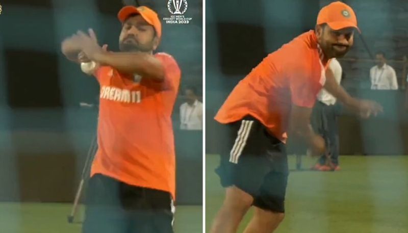 Hat trick loading Rohit Sharma bowling in nets ahead of Bangladesh clash sends fans into a frenzy (WATCH) snt