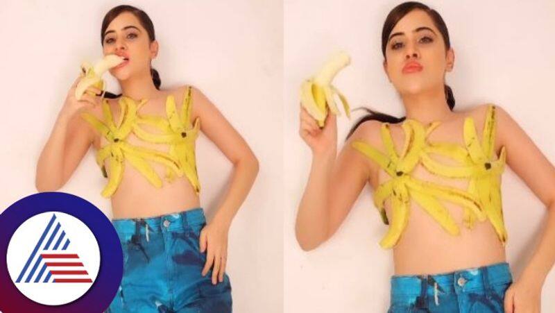 actress urfi javed gets trolled as she uses banana peels to cover her modesty gvd