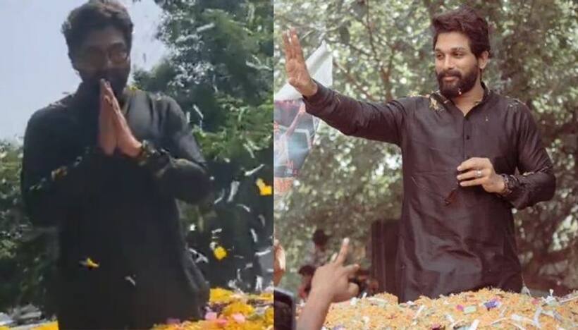 జాతీయ అవార్డ్ అందుకుని వచ్చిన అల్లు అర్జున్, అభిమానుల ఘన స్వాగతం, పండగ చేసుకున్నఫ్యాన్స్   