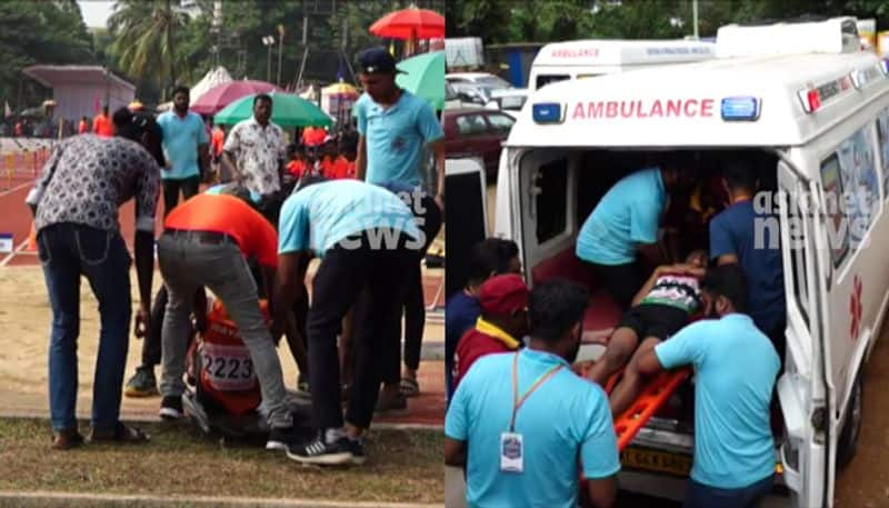 State School Sports Festival; The student injured his neck during the long jump and was shifted to the medical college