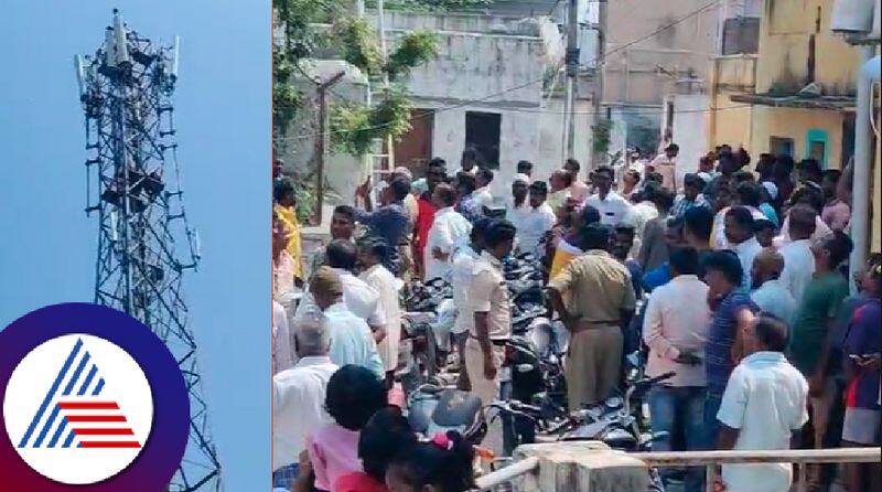 A young man tried to commit suicide by climbing a mobile tower in manvi town rav