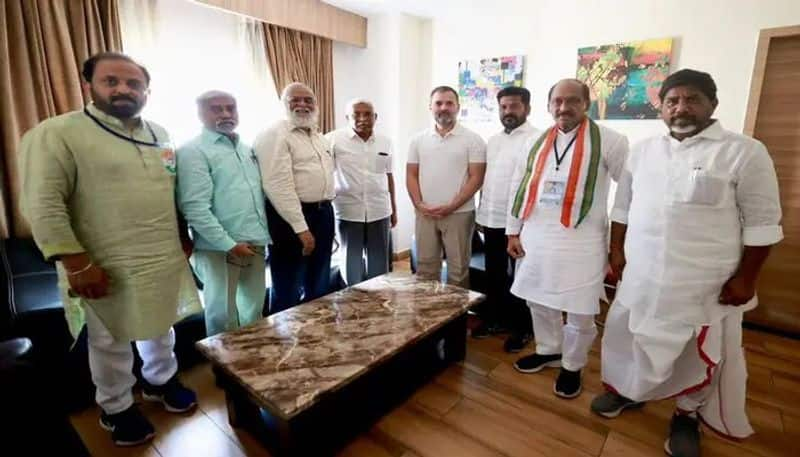 Telangana Assembly Elections  2023:TJS Chief Kodandaram Meets Congress Leader Rahul Gandhi in Karimnagar lns