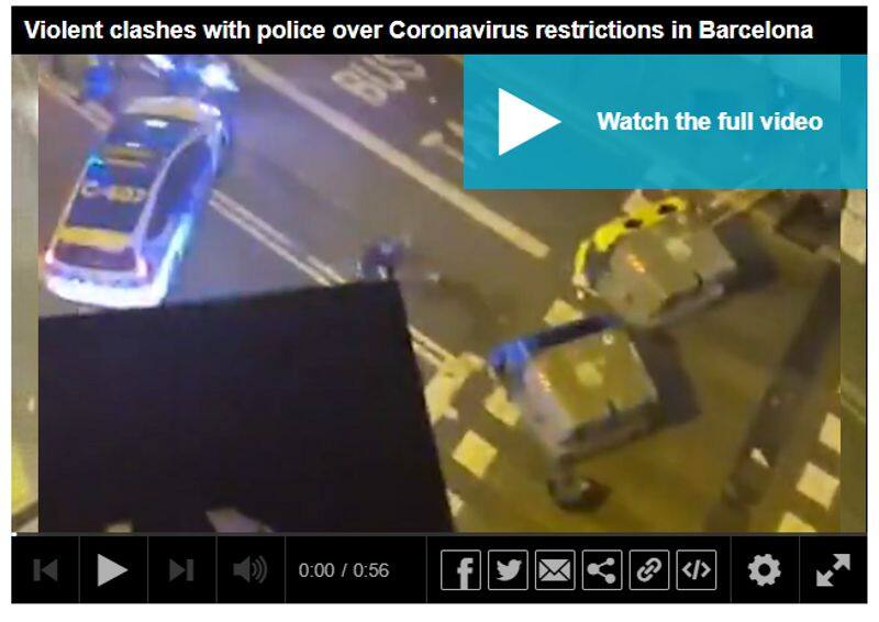 Viral video of Police and pro Palestinian protesters clash Barcelona is old jje