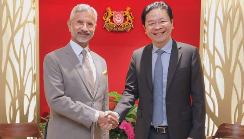 Indian External Affairs minister Jaishankar in singapore meet deputy pm of singapore ans