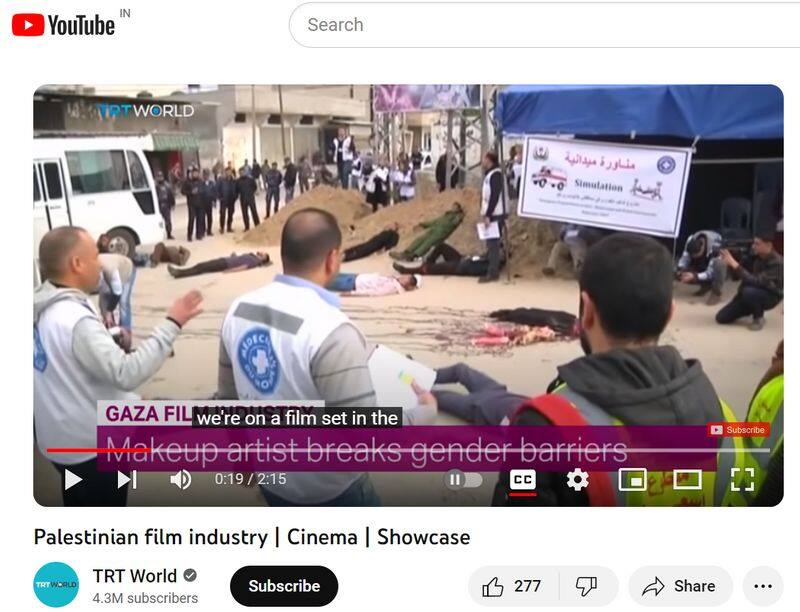 Palestinians in Gaza daub fake blood and fake wounds here is the truth of video jje 