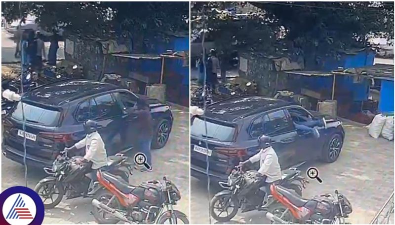 Bangalore BMW car window broken and 13 lakh rupees stolen by thieves at sarjapur sat