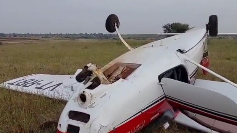 Training aircraft crashes near village in Pune two injured smp