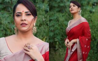 Anasuya Bharadwaj: ఎర్ర చీరలో అనసూయ... అందుకే కట్టాను అంటూ మైండ్ బ్లోయింగ్ కామెంట్!
