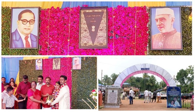 constitution Nehru and Ambedkar in the venue of a wedding reception in kollam afe