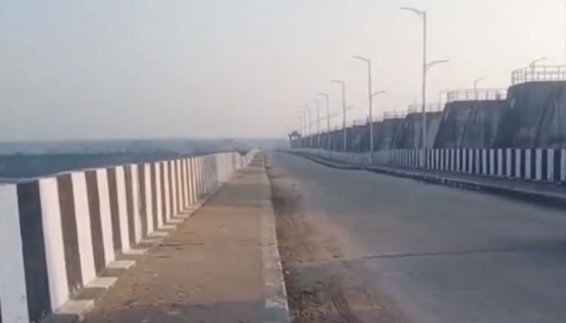 National Dam safety authority team studying damage to Medigadda Barrage bridge on october 24 lns