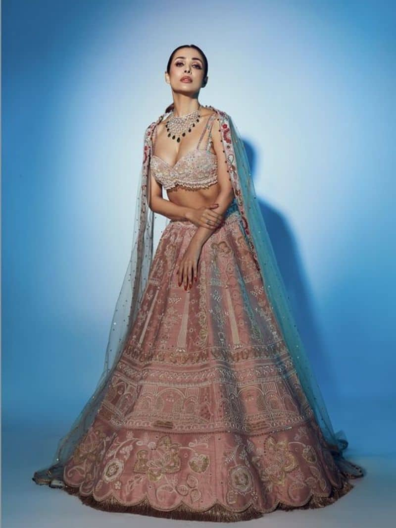 malaika arora lehenga for diwali zkamn