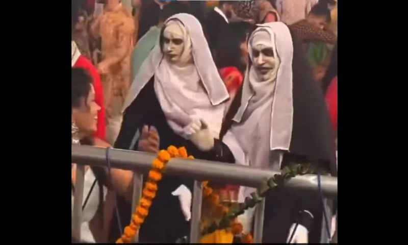 Viral video: Dancers in 'The Nun' costumes join traditional Garba dance; sparks mixed reactions (WATCH) snt