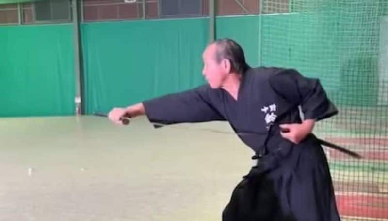 Japanese old man practicing martial arts video rlp