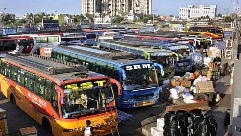 Omni bus owners protest toll hike in Tamil Nadu KAK