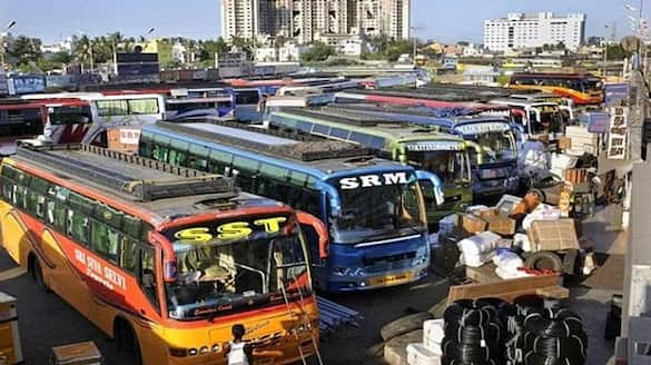 Omni bus owners protest toll hike in Tamil Nadu KAK