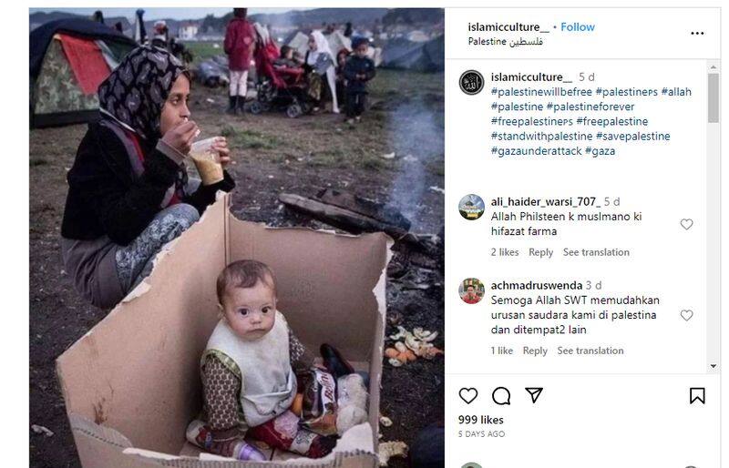 Fact Check Photo of child sitting in a cardboard box is not from Gaza jje