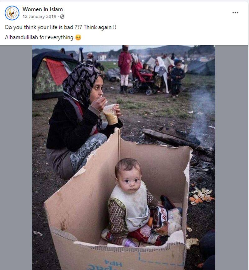 Fact Check Photo of child sitting in a cardboard box is not from Gaza jje