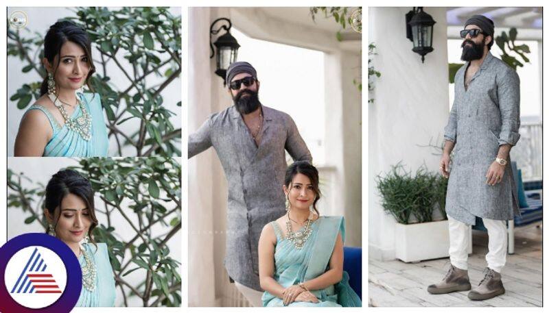 rocking star yash and radhika pandit  wish dasara festival with new photoshoot gow