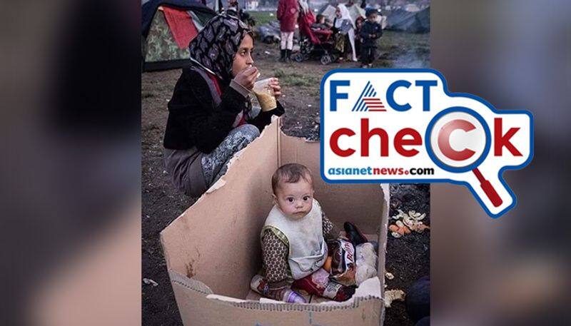 Fact Check Photo of child sitting in a cardboard box is not from Gaza jje