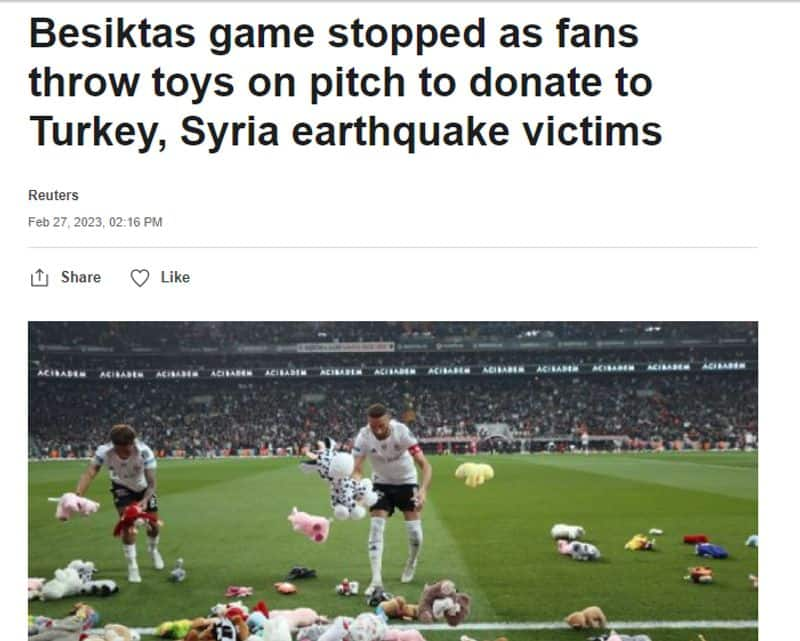 Stuffed toys thrown at soccer match to help Palestine children here is the truth jje 