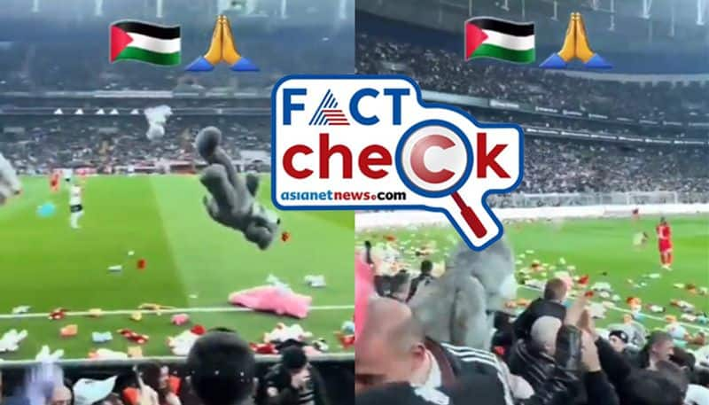 Stuffed toys thrown at soccer match to help Palestine children here is the truth jje 