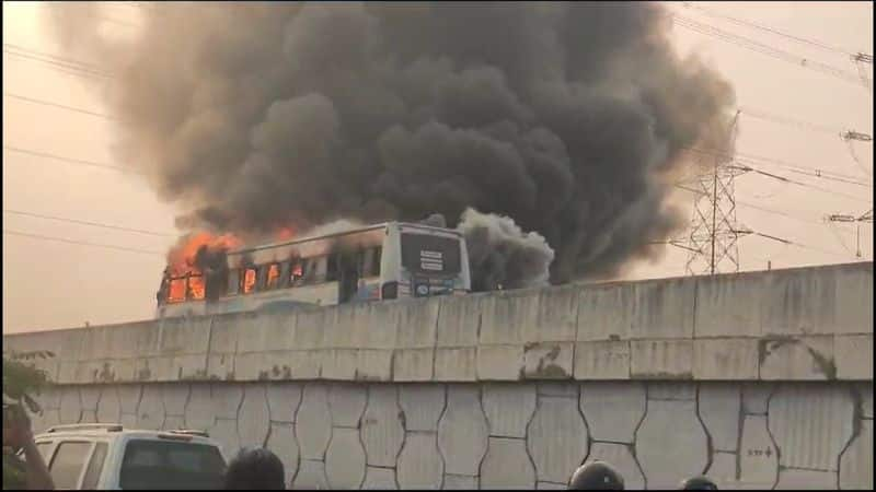 government bus fire burned at salem district vel