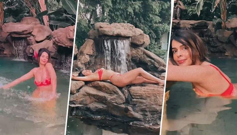 Mallika Sherawat in red hot bikini: Actress celebrates her birthday inside her pool (Video and photos) RBA