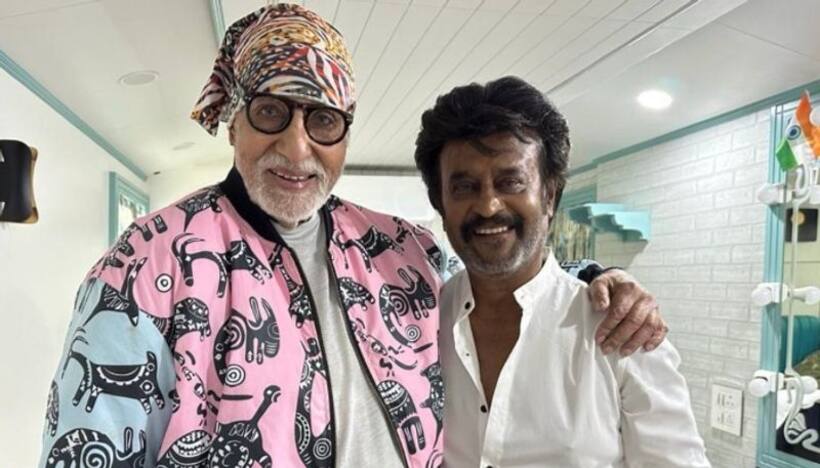Rajinikanth poses with Amitabh Bachchan from Thalaivar 170 sets, says "Working with my mentor after 33 years"