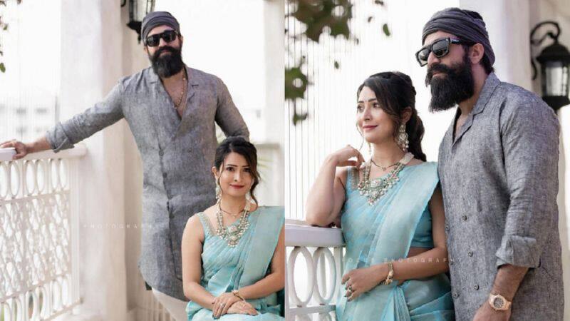 Actress Radhika Pandit Rocking Star Yash Celebrate Ayudha Pooja With Kids gvd