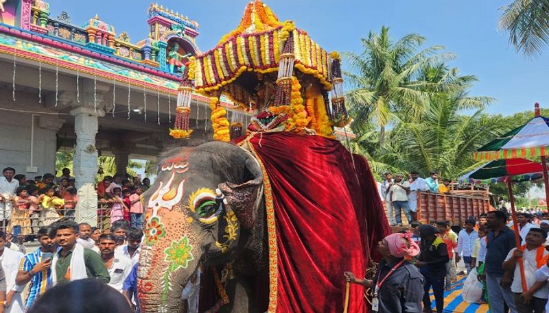 Jamboo Savari Held at Hira Village During Dasara Festival in Raichur grg 