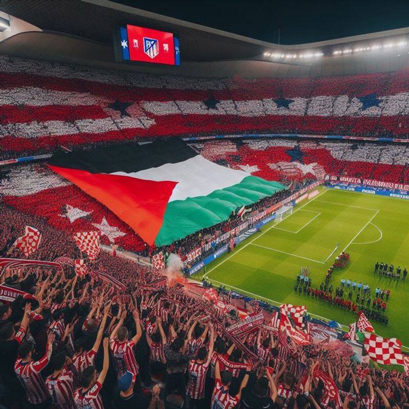 Atletico Madrid fans waving the Palestine flag support to Gaza here is the truth jje