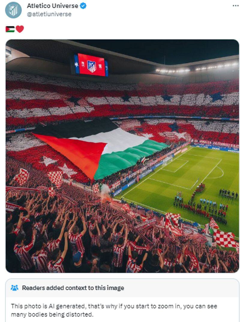 Atletico Madrid fans waving the Palestine flag support to Gaza here is the truth jje